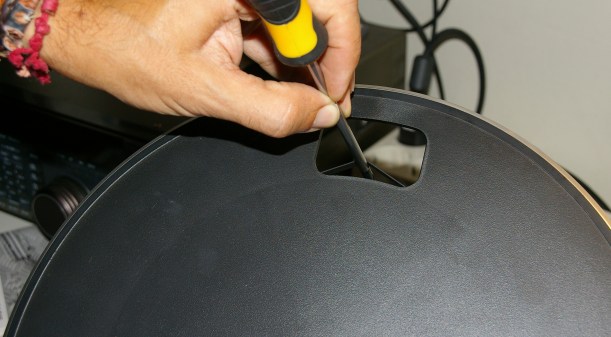 Preparación de la correa antes de insertar el plato