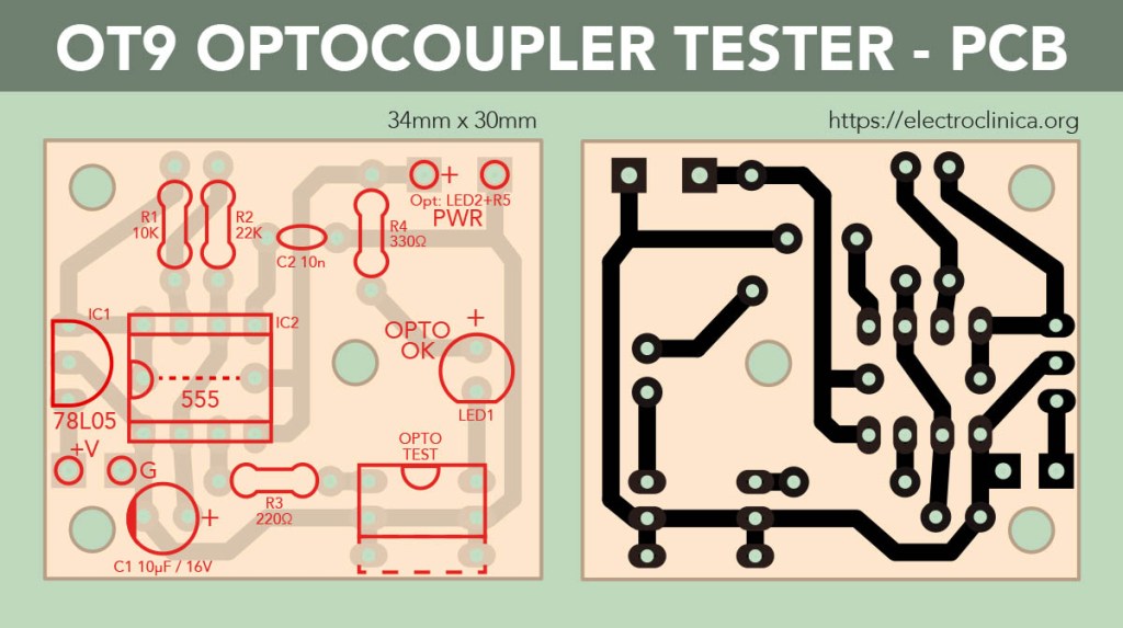 Placa principal del comprobador de optoacopladores