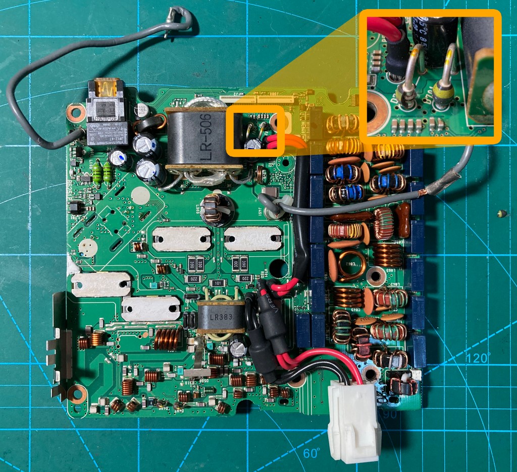 Zona afectada, diodos D701 y D702