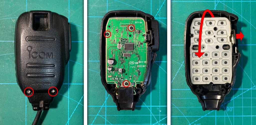 Desmontaje del micrófono Icom HM-151