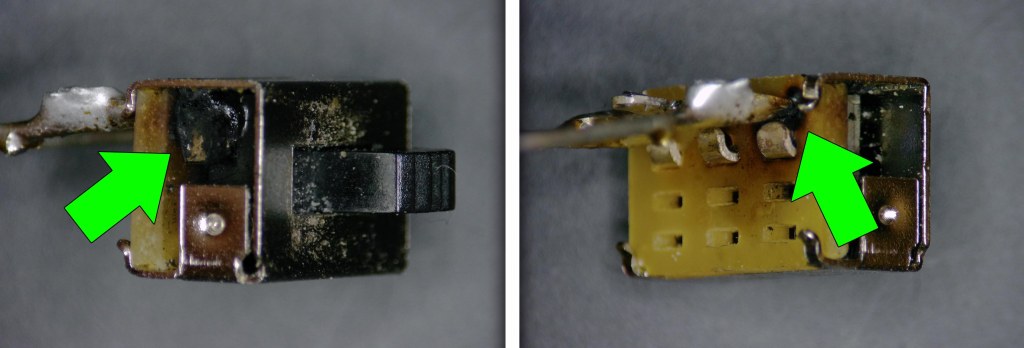 Interruptor visto con el microscopio