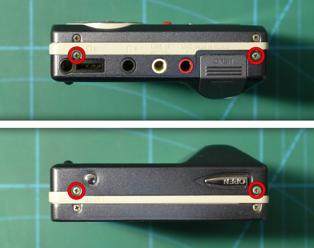 Tornillos a retirar para quitar el panel posterior